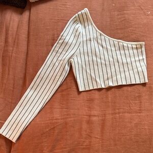 Zulu & Zephyr Cream and Brown Knit Top